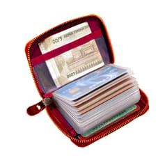 ABYS Genuine Leather Red Card Holder