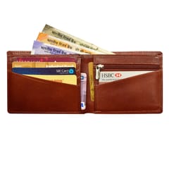 ABYS Genuine Brown Bi-fold Leather Wallet