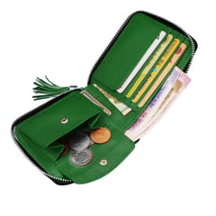 SOUMI Genuine Leather Green Wallet for Women