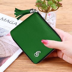 SOUMI Genuine Leather Green Wallet for Women