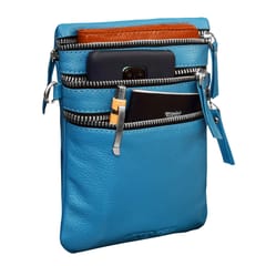 ABYS Genuine Leather Sky Blue Sling Bag for Women