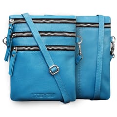 ABYS Genuine Leather Sky Blue Sling Bag for Women