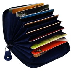 ABYS Genuine Leather Navy Blue Wallet for Men and Women