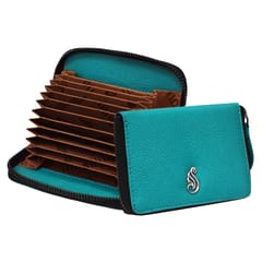 SOUMI Teal Colour RFID Protected Wallet || Card Holder For Women
