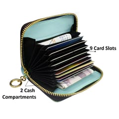 VEGAN Artificial Leather RFID Protected Grey Card Holder-Wallet for Women