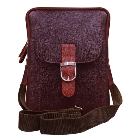 ABYS Genuine Leather Dark Brown Sling & Cross-Body Bag ||Messenger Bags For Men And Women