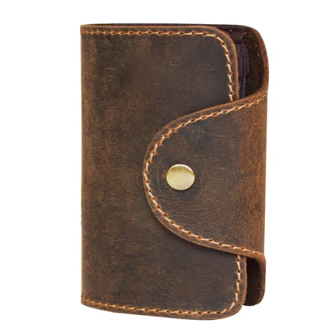 ABYS Genuine Leather Card Holder/Wallet for Men and Women | 9 Card Slots | ATM & ID Card Case with Button Closure