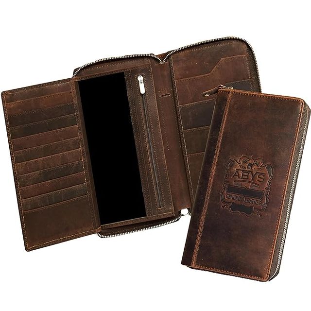 ABYS Hunter Leather Brown RFID Protected Tan Passport Holder for Men and Women | Card Holder | Passport Pouch | Travel Organiser