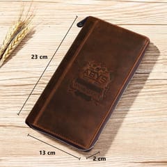 ABYS Hunter Leather Brown RFID Protected Tan Passport Holder for Men and Women | Card Holder | Passport Pouch | Travel Organiser