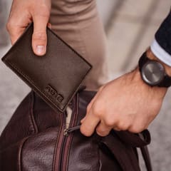 ABYS Genuine Leather Coffee Brown Men's Wallet | RFID Protection | Unisex Money Bag