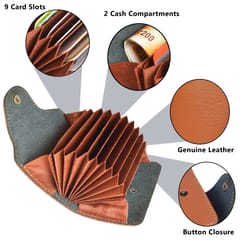 ABYS Genuine Leather 13 Slots Credit Card Holder for Men & Women