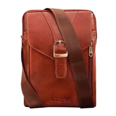 ABYS Genuine Leather Light Burgundy Body Bag