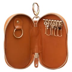 DR. HENRY Genuine Leather Tan Key Holder Wallet