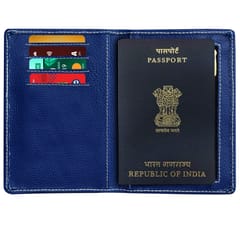 MATSS Leatherette Blue Color Passport Holder For Men And Women