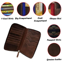 ABYS Genuine Leather RFID Protected Passport Holder Wallet For Men & Women