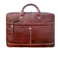 MATSS Genuine Leather Dark Brown Laptop Bag[15.6 inch]