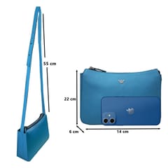 ABYS Genuine Leather Sling Bag for Women[Sky Blue]