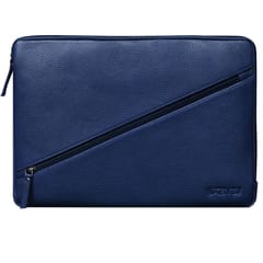 ABYS Genuine Leather Blue Laptop Sleeve for Men and Women