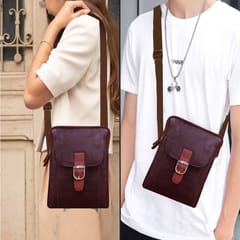 ABYS Genuine Leather Dark Brown Sling & Cross-Body Bag ||Messenger Bags For Men And Women
