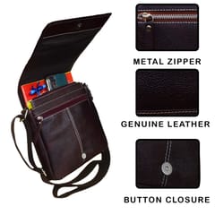 ABYS Genuine Leather Dark Bombay Messenger Bag