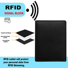 ABYS Genuine Leather RFID Protected Men Black Wallet/Purse/Money Bag