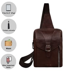 ABYS Genuine Leather Coffee color Body Bag