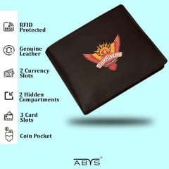 ABYS Genuine Leather RFID Protected Coffee Colour Mens Wallet(SRH Theme)