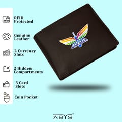 ABYS Genuine Leather RFID Protected Coffee Colour Mens Wallet(LSG Theme)