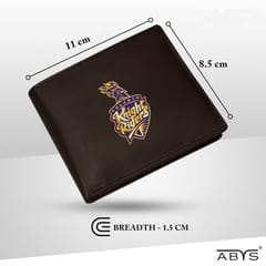ABYS Genuine Leather RFID Protected Coffee Colour Mens Wallet(KKR Theme)