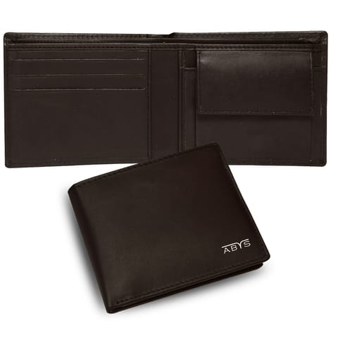 ABYS Genuine Leather RFID Protected Coffee Colour Mens Wallet