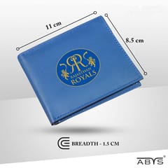 ABYS Genuine Leather RFID Protected Blue Colour Mens Wallet(RR Theme)
