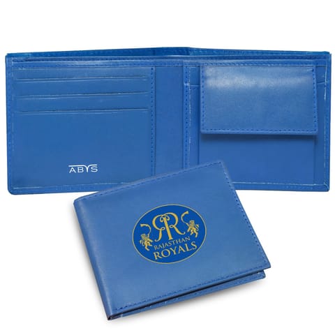 ABYS Genuine Leather RFID Protected Blue Colour Mens Wallet(RR Theme)