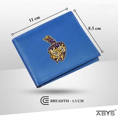 ABYS Genuine Leather RFID Protected Blue Colour Mens Wallet(KKR Theme)