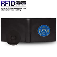 ABYS Genuine Leather RFID Protected Black Colour Mens Wallet(RR Theme)