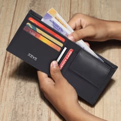 ABYS Genuine Leather RFID Protected Black Colour Mens Wallet(RR Theme)