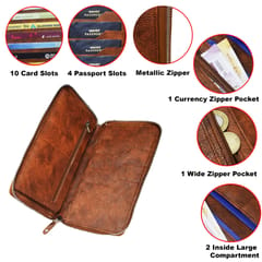 MATSS Artificial Leather RFID Protected Passport Holder[Tan]