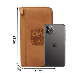 ABYS Hunter Leather RFID Protected Tan Passport Holder for Men and Women | Card Holder  |Passport Pouch | Family Travel Wallet