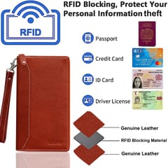ABYS Genuine Leather Passport Wallet||Chequebook Case||Travel Wallet for Women