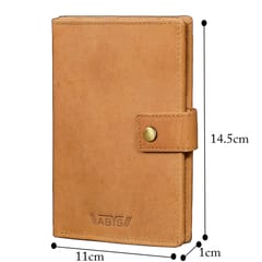 ABYS Genuine Leather Tan Unisex Passport Wallet||Card Holder||Passport Cover with Button Closure