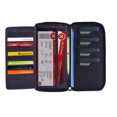 ABYS Multicolored RFID Protected Leather Passport Holder for Men and Women