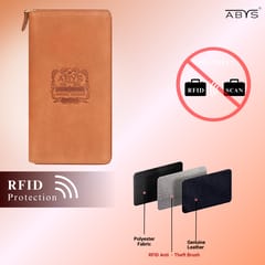 ABYS Genuine Leather 27 Slots Card Holder(Tan Hunter)