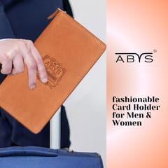 ABYS Genuine Leather 27 Slots Card Holder(Tan Hunter)
