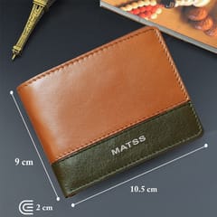 MATSS RFID Protected Tan-Olive Original Leather Wallet For Men
