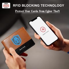 MATSS RFID Protected Tan-Black Original Leather Wallet For Men