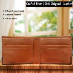 MATSS RFID Protected Tan-Cognac Original Leather Wallet For Men