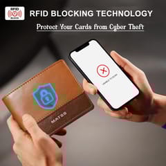 MATSS RFID Protected Tan-Cognac Original Leather Wallet For Men
