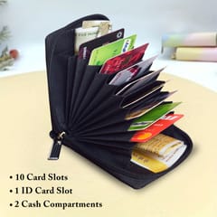 MATSS 11 Slots Black Colour Card Holder