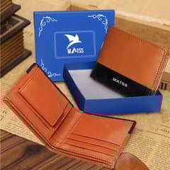 MATSS RFID Protected Tan-Black Original Leather Wallet For Men