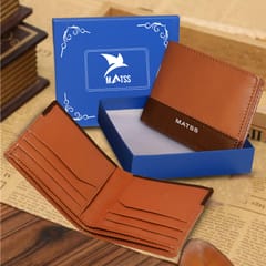 MATSS RFID Protected Tan-Cognac Original Leather Wallet For Men
