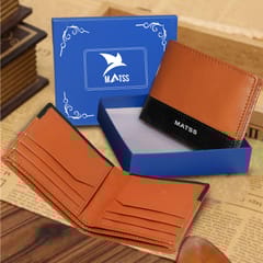 MATSS RFID Protected Tan-Black Original Leather Wallet For Men